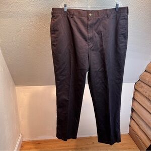 TOMMY HILFIGER Brown Cotton Slacks. Size 42X30. Flat front. 2 front Pockets